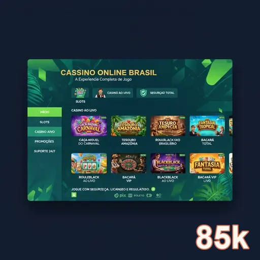 Ilustração de Explore o cassino online 85k com slots e recompensas VIP